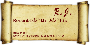 Rosenblüth Júlia névjegykártya